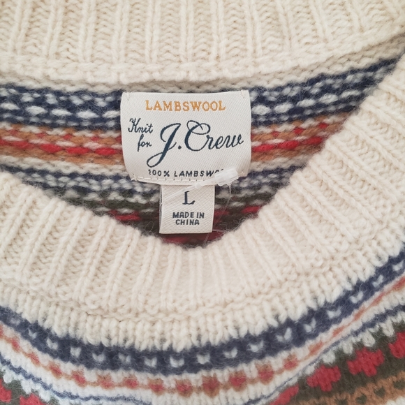 J CREW FAIR ISLE LAMBSWOOL SWEATER - Picture 2 of 6